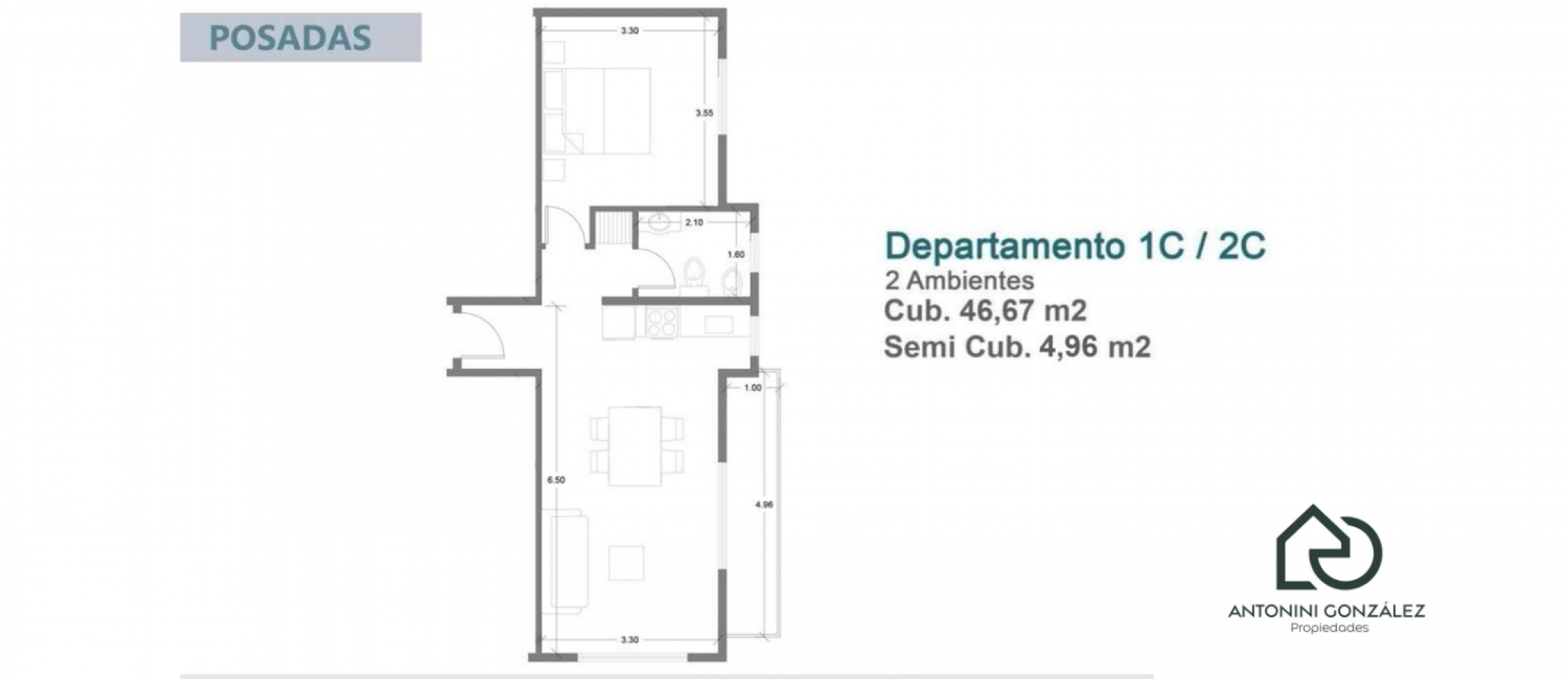 VENTA 2 AMBIENTES ITUZAINGO NORTE
